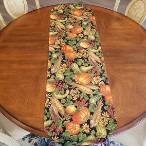 Handmade Table Runner Fall Leaves Autumn Harvest Thanksgiving 14" x 55"